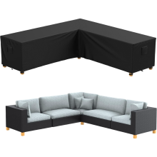 Pokrowiec na Meble Ogrodowe Narożne Litera L Wodoodporny 250x250x110x80 cm