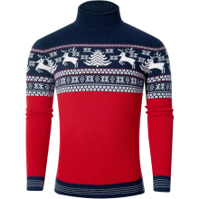 Męski Sweter Golf Świąteczny Zimowy Dzianinowy Ciepły Elegancki Czerwony M