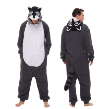 Piżama Jednoczęściowa Onesie Kigurumi Kombinezon Ciepła Szop Szary S