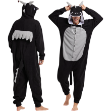 Piżama Jednoczęściowa Onesie Kigurumi Kombinezon Strój Miękka Smok Czarny M