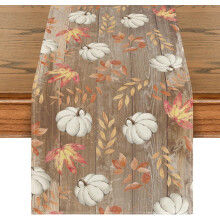 Dekorativer Tischläufer Herbst Kürbis Halloween Braun 40 x 300 cm — tischdeko herbst, tischband lang