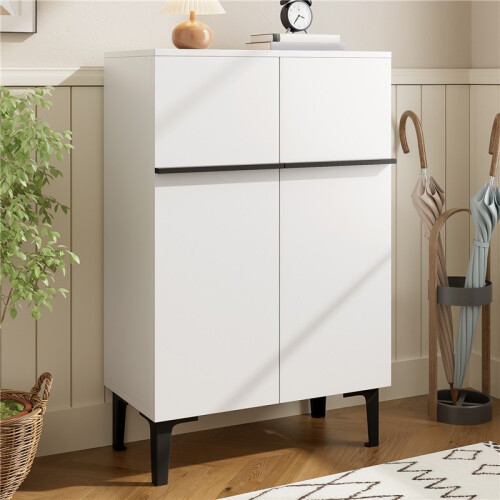 (Black) Shoe Cabinet 95x60x34.5cm 2Doors Adjustable