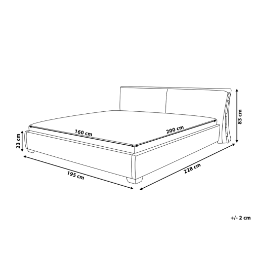 Beliani Waterbed Fabric PARIS 160 x 200 cm (EU King Size) Grey 2