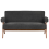 Beliani Sofa 2 Seater TAMRE Boucle Black/ Dark Brown 6