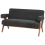 Beliani Sofa 2 Seater TAMRE Boucle Black/ Dark Brown 7