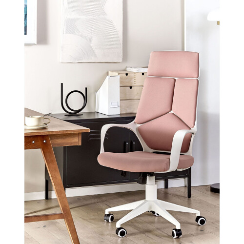 Beliani Office Chair DELIGHT Peach Pink 1