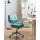 Beliani Desk Chair PARAMUS Faux Leather Turquoise 4