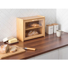 Bread Bin SEIGLE Bamboo Light Brown