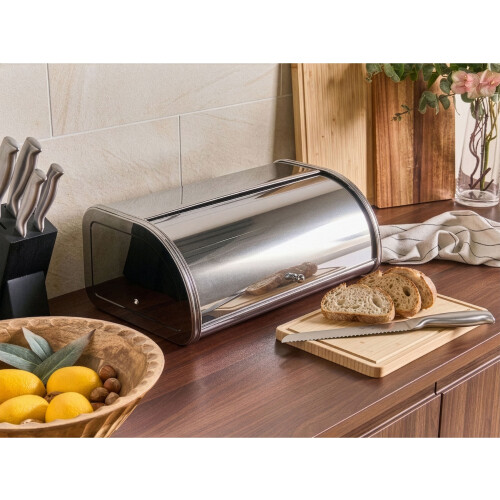 Beliani Bread Bin DELECTATION Stainless Steel Silver 1