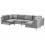 Beliani Modular U-Shape Sofa 6 Seater EVJA Velvet Grey 4