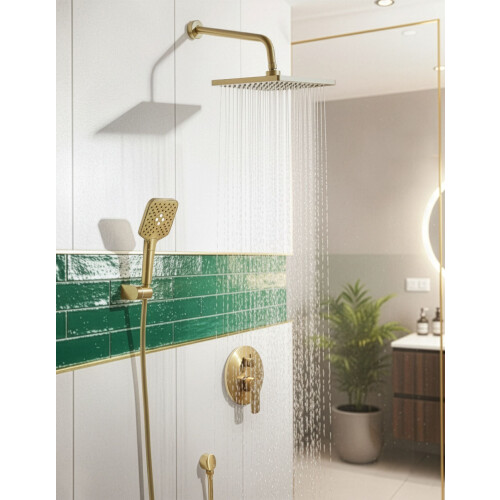 Beliani Concealed Shower Set with Rainshower CANAIMA Gold 1