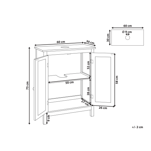 Beliani Vanity Unit ALAMOS 60 cm White 2