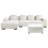 Beliani Corner Sofa 4 Seater LUNGO with Ottoman Boucle White Right Hand 4