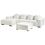 Beliani Corner Sofa 4 Seater LUNGO with Ottoman Boucle White Right Hand 5