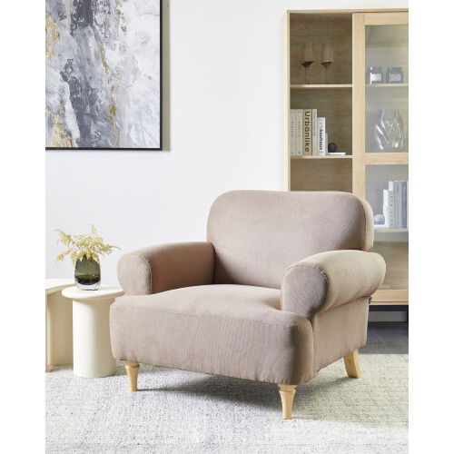 Beliani Armchair KIBERG Fabric Taupe 1