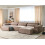 Beliani Modular Corner Sofa 4 Seater HELLNAR with Ottoman Fabric Light Brown Right Hand 4