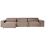 Beliani Modular Corner Sofa 4 Seater HELLNAR with Ottoman Fabric Light Brown Right Hand 6