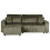 Beliani Corner Sofa Bed ABACKA with Storage Corduroy Green Right Hand 4