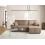 Beliani Corner Sofa Bed ABACKA with Storage Corduroy Light Brown Left Hand 2