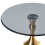 Beliani Side Table CARTER Tempered Glass Grey Marble 4