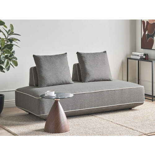 Beliani Chaise Longue SEILLANS Fabric Grey 1