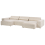 Beliani Modular Corner Sofa 4 Seater HELLNAR with Ottoman Velvet Light Beige Right Hand 5
