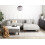 Beliani Corner Sofa HOLT with Ottoman Fabric Light Grey Left Hand 2