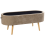 Beliani Upholstered Storage Bench OKLAHOMA Chenille Light Brown with Storage 5