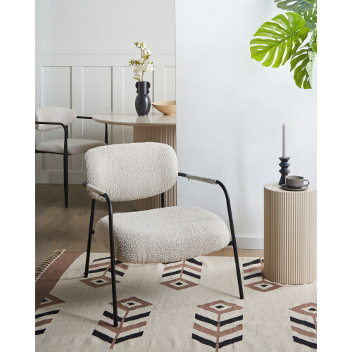 Beliani Armchair AUSVIKA Fabric Light Beige 1