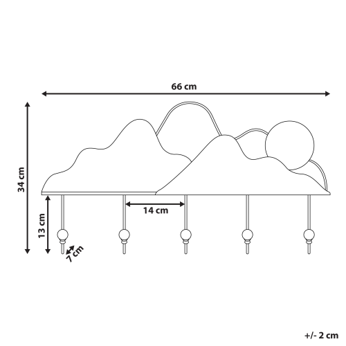 Beliani Wall Mounted Coat Rack SLIGO Black 2