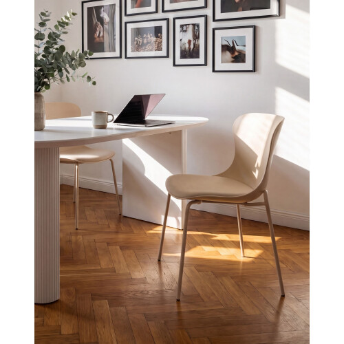 Beliani Set of 2 Dining Chairs PITSBURG Beige 1