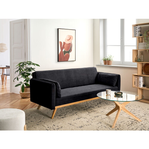 Beliani Sofa Bed ASAA Fabric Black 1