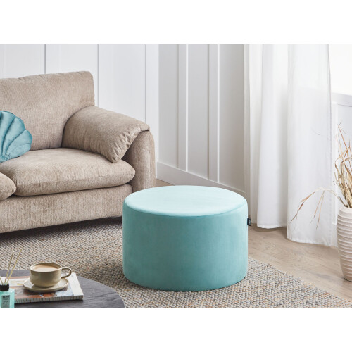 Beliani Pouffe MILLEN Velvet Mint Green 2