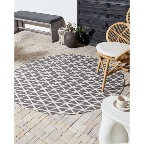Beliani Outdoor Rug PANAJI Grey ø 160 cm 1