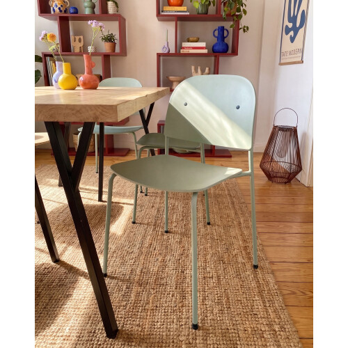 Beliani Set of 2 Dining Chairs WINDUST Metal Mint Green 2