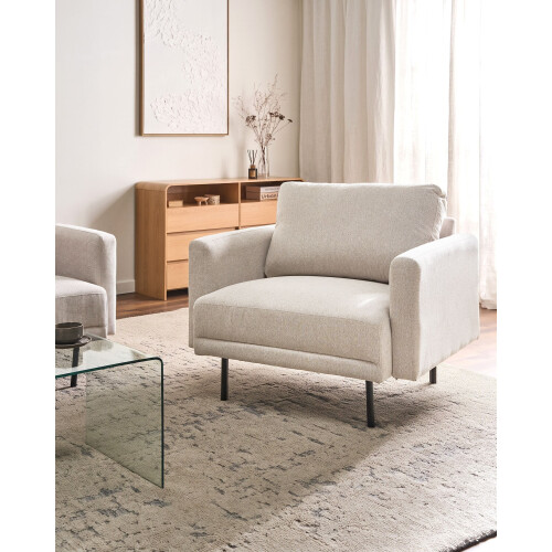 Beliani Armchair BREDA Fabric Light Beige 1