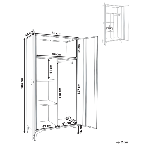 Beliani Wardrobe ARDURA Beige Metal 2