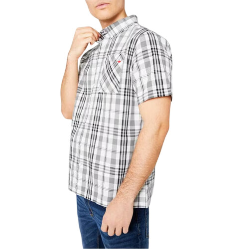 Lee Cooper (XL, White) Lee Cooper Mens Checked Cotton Shirt 2