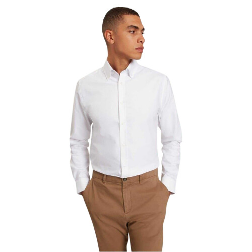 Ted Baker (L, White) Ted Baker Mens Oxford Regular Long-Sleeved Button-Down Shirt 2