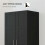 Double Panel Door Wardrobe, with Shelves - Black 8
