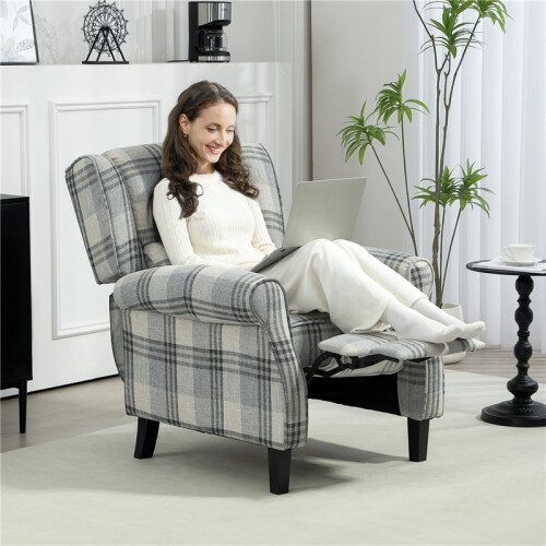 160 Reclining Armchair, with Footrest - Grey 2