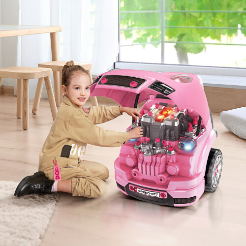 Homcom Motor de Tractor Rosa 40 x 39 x 47 cm 1