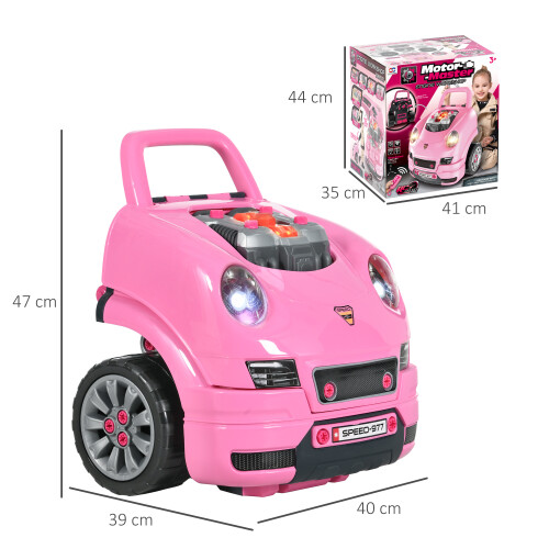 Homcom Motor de Tractor Rosa 40 x 39 x 47 cm 2