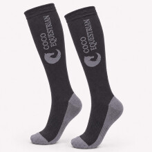 Coco Equestrian Dark Grey Unisex Child Breathable Knee High Long Boot Horse Riding Socks - 1 Pair