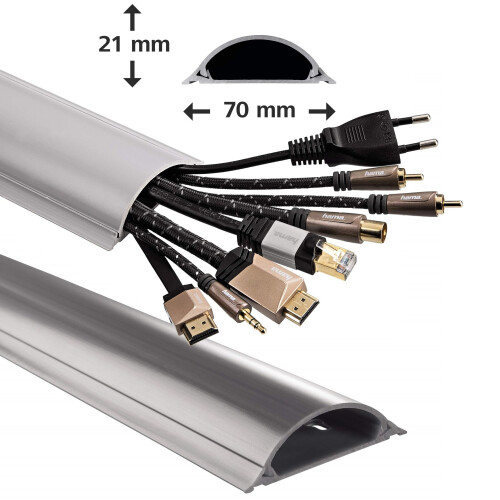 Hama PVC Kabelkanal Halbrund 100/7/2cm Grau