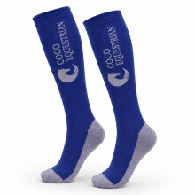 Coco Equestrian Blue Unisex Adult Breathable Knee High Long Boot Horse Riding Socks - 1 Pair