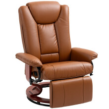 Faux Leather Recliner Chair - Brown