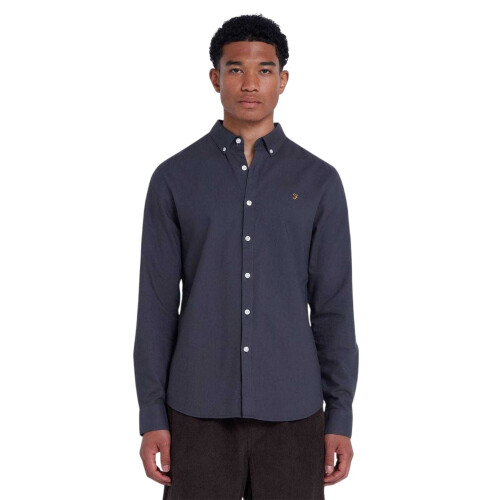 Farah (M, Charcoal) Farah Mens Slim Long-Sleeved Button-Down Shirt 2