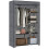 Fabric Wardrobe w/ Shelves Hanging Rail Foldable Wardrobe Dark Grey 1
