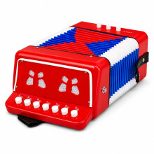 Oypla 7 Keys 2 Bass Children's Red Toy Accordion Musical Instrument
